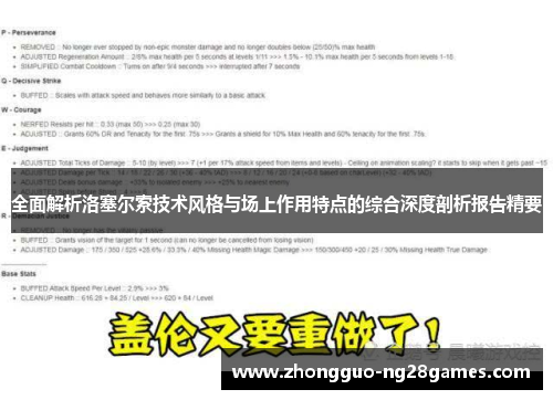 全面解析洛塞尔索技术风格与场上作用特点的综合深度剖析报告精要 全面解析洛塞尔索技术风格与场上作用特点的综合深度剖析报告精要